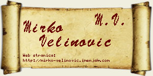 Mirko Velinović vizit kartica